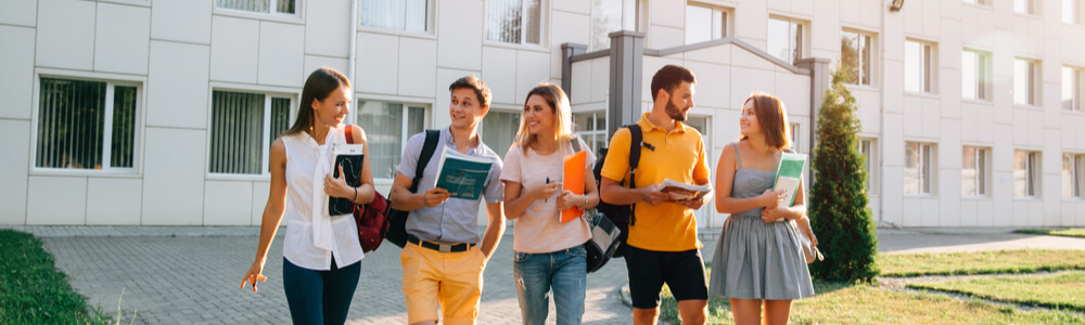 students walking together